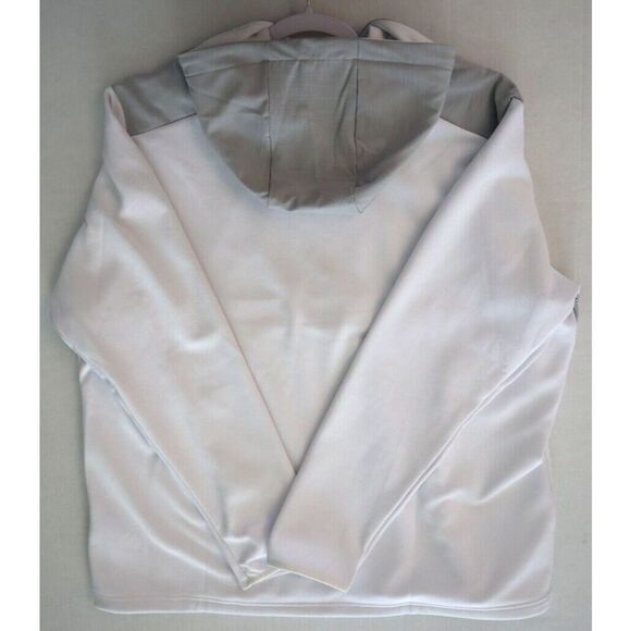 Adidas HZ3210 Men's Sz 2XL White/Gray Textured Fleece Anorak Golf Jacket - Picture 11 of 16